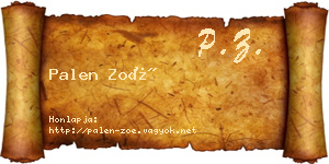 Palen Zoé névjegykártya